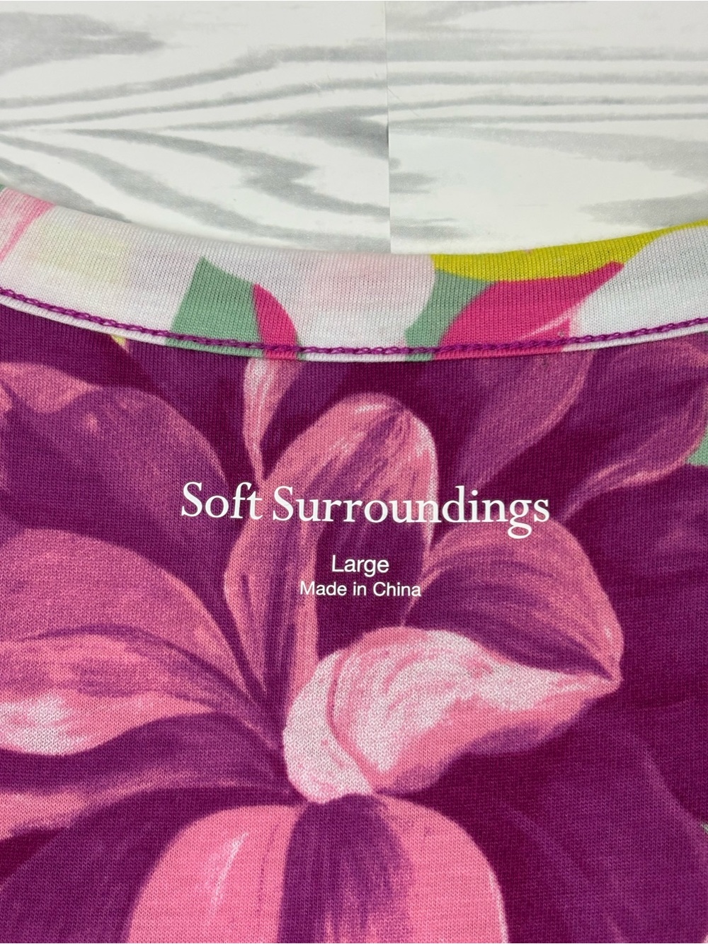 Soft Surroundings purple floral cotton/modal maxi dress size large - Picture 3 of 6